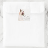 Elegante Boho witte trouwjurk bruidsfeest Vierkante Sticker (Tas)