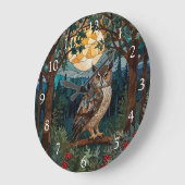 Elegante boho witte uil bos grote klok (Hoek)