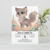 Elegante Boho Wolf digitale verjaardag Kaart (Staand voorkant)