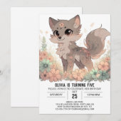 Elegante Boho Wolf digitale verjaardag Kaart (Voorkant / Achterkant)