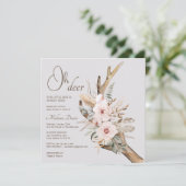 Elegante Boho Woodland Baby Shower Uitnodiging – W (Staand voorkant)