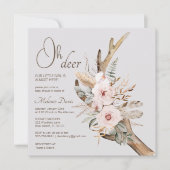 Elegante Boho Woodland Baby Shower Uitnodiging – W (Voorkant)