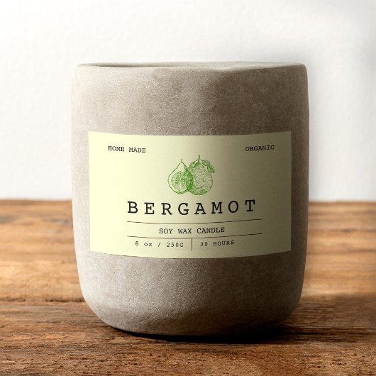 Elegante Boho Zachte Groene Bergamot Kaars Labels