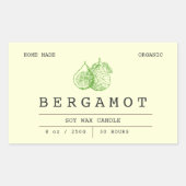 Elegante Boho Zachte Groene Bergamot Kaarslabels Rechthoekige Sticker (Voorkant)