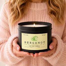 Elegante Boho Zachte Groene Bergamot Kaarslabels Rechthoekige Sticker