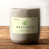 Elegante Boho Zachte Groene Bergamot Kaarslabels Rechthoekige Sticker