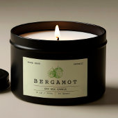 Elegante Boho Zachte Groene Bergamot Kaarslabels Rechthoekige Sticker