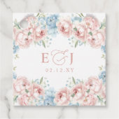 Elegante Boho Zomer Lente Blush Bloemen Bruiloft Bedankjes Labels (Voorkant)