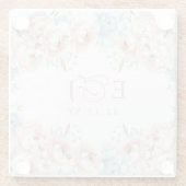 Elegante Boho Zomer Lente Blush Bloemen Bruiloft Glazen Onderzetter (Achterkant)