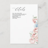 Elegante Boho Zomer Lente Blush Bloemen Bruiloft Informatiekaartje (Voorkant)