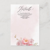 Elegante Boho Zomer Lente Blush Bloemen Bruiloft Informatiekaartje (Voorkant)