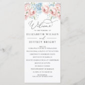 Elegante Boho Zomer Lente Blush Bloemen Bruiloft Programmakaart (Voorkant)