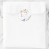 Elegante Boho Zomer Lente Blush Bloemen Bruiloft Ronde Sticker (Tas)