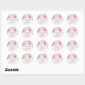 Elegante Boho Zomer Lente Blush Bloemen Bruiloft Ronde Sticker (Vel)