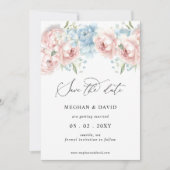 Elegante Boho Zomer Lente Blush Bloemen Bruiloft Save The Date (Voorkant)