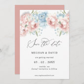 Elegante Boho Zomer Lente Blush Bloemen Bruiloft Save The Date (Voorkant / Achterkant)