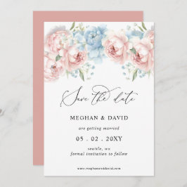 Elegante Boho Zomer Lente Blush Bloemen Bruiloft Save The Date