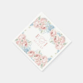 Elegante Boho Zomer Lente Blush Bloemen Bruiloft Servet (Hoek)