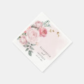 Elegante Boho Zomer Lente Blush Bloemen Bruiloft Servet (Hoek)