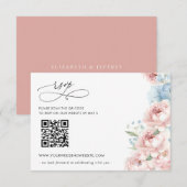 Elegante Boho Zomer Lente Blush Bloemen QR CODE RSVP Kaartje (Voorkant / Achterkant)