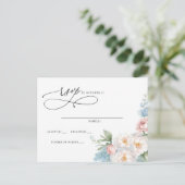 Elegante Boho Zomer Lente Blush Bloemen RSVP Briefkaart (Staand voorkant)