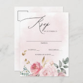 Elegante Boho Zomer Lente Blush Bloemen RSVP Briefkaart (Voorkant / Achterkant)