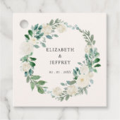 Elegante Boho Zomer Lente Ivoor Bloemen Bruiloft Bedankjes Labels (Voorkant)