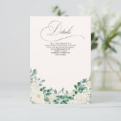Elegante Boho Zomer Lente Ivoor Bloemen Bruiloft Informatiekaartje (Staand voorkant)