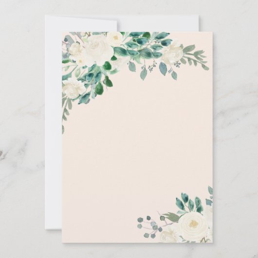 Elegante Boho Zomer Lente Ivoor Bloemen Bruiloft Kaart (Achterkant)