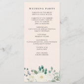 Elegante Boho Zomer Lente Ivoor Bloemen Bruiloft Programmakaart (Achterkant)