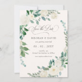 Elegante Boho Zomer Lente Ivoor Bloemen Bruiloft Save The Date (Voorkant)