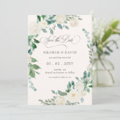 Elegante Boho Zomer Lente Ivoor Bloemen Bruiloft Save The Date (Staand voorkant)