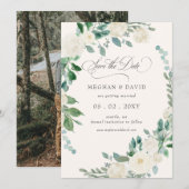 Elegante Boho Zomer Lente Ivoor Bloemen Bruiloft Save The Date (Voorkant / Achterkant)