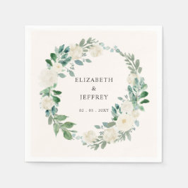 Elegante Boho Zomer Lente Ivoor Bloemen Bruiloft Servet