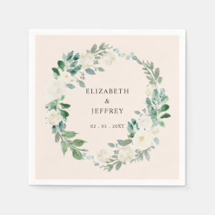 Elegante Boho Zomer Lente Ivoor Bloemen Bruiloft Servet