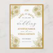 Elegante Boho Zonnebloem Botanische Save the Date Briefkaart (Voorkant)