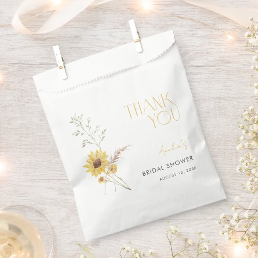 Elegante Boho Zonnebloem Dank u Vrijgezellenfeest Bedankzakje (Geknipt)