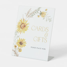 Elegante Boho Zonnebloem Kaarten & Geschenken Douc Reclamebord Met Voetstuk