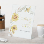 Elegante Boho Zonnebloem Kaarten & Geschenken Douc Reclamebord Met Voetstuk (Insitu)