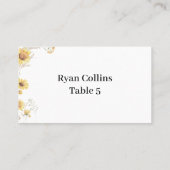 Elegante Boho Zonnebloem Place Kaarten Plaatskaartje (Achterkant)