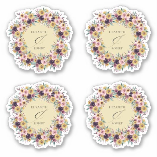 Elegante Boho Zonnebloem Rustieke Bloemige Herfst  Sticker (Voorkant)