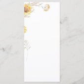 Elegante Boho zonnebloemen bloemenmenu Menu (Achterkant)