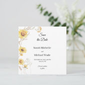 Elegante Boho zonnebloemen Save the Date Nodig (Staand voorkant)