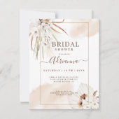 Elegante Bohoemische Bloemige Boho Bruiloftsdouche Kaart (Voorkant)