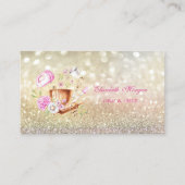 Elegante Bokeh Bakkerij Gereedschap Bloemen Visitekaartje (Voorkant)