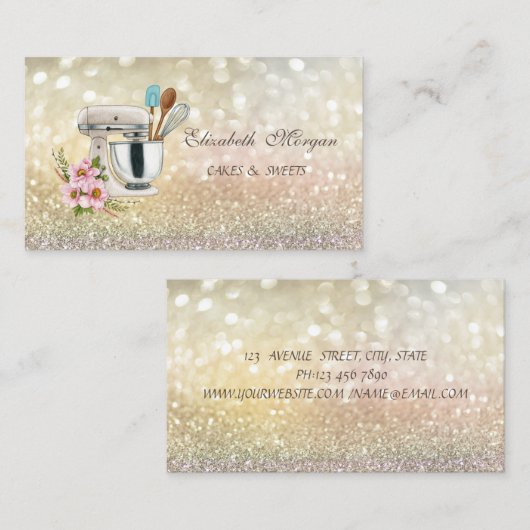 Elegante Bokeh bloemmenger Visitekaartje (Voorkant / Achterkant)