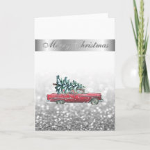 Elegante Bokeh, Chic Retro Auto Kerstboom