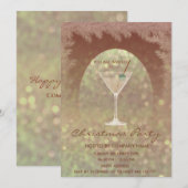 Elegante bokeh cocktail corporate kerstfeest kaart (Voorkant / Achterkant)
