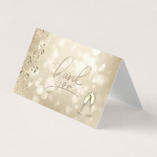 Elegante Bokeh, Confetti Wijnglazen Huwelijk Visitekaartje
