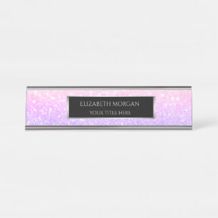 Elegante Bokeh Frame Bureau Naambordje